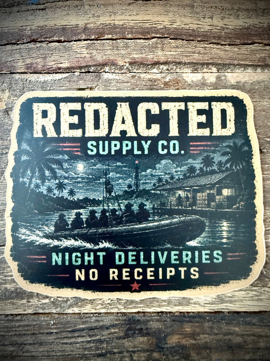 Night Deliveries. No Receipts. | 3” Premium Die-Cut Vinyl Sticker